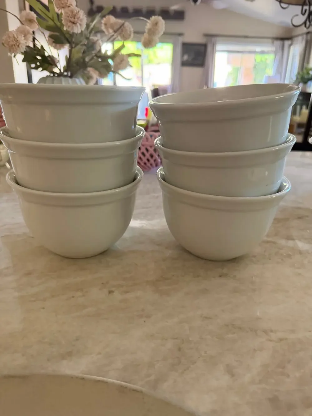 Pottery Barn Dujour white coupe bowls x6